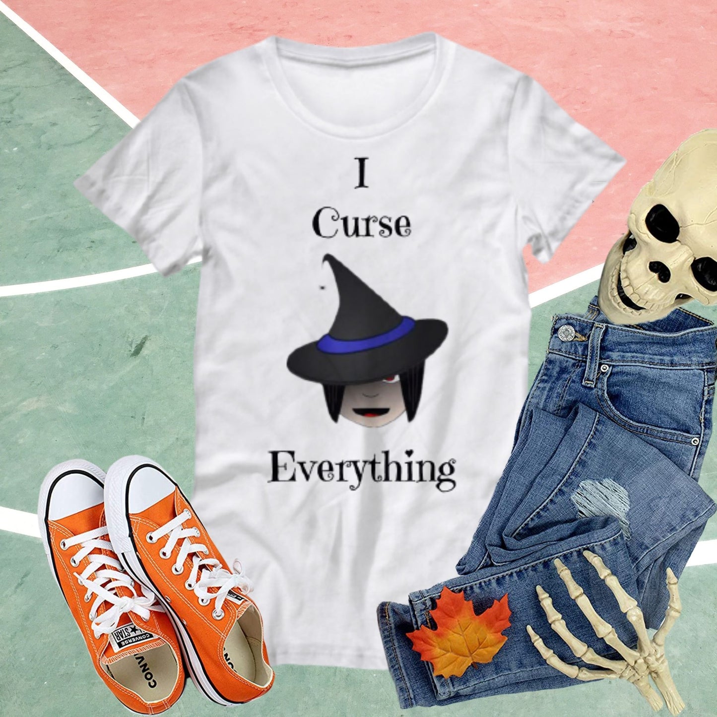 Novelty T-Shirt-Women's- I Curse Everything- Halloween Shirt-Funny Gift For Women Friends