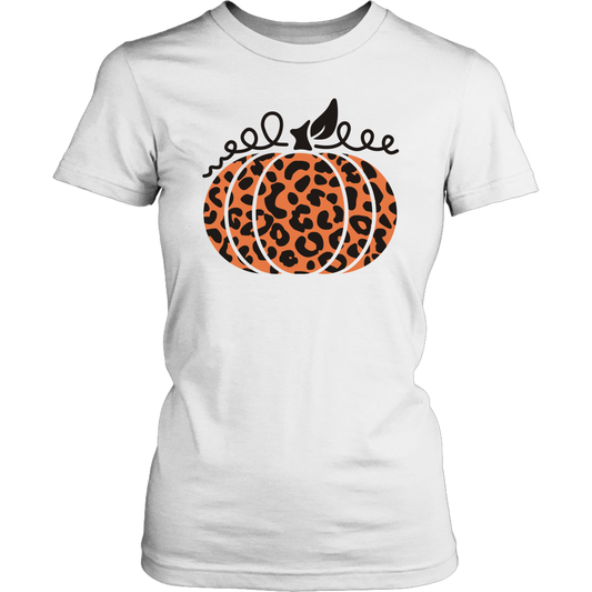 Womens Leopard Pumpkin Shirt, Fall Shirt Autumn Shirt Pumpkin T-Shirt, Graphic Tee