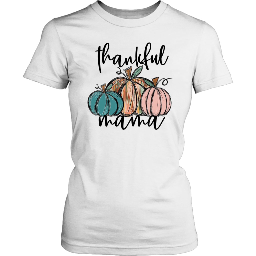 Thankful Mama Graphic Tee For Mom, Mama Shirt, Mom Gift, Fall Shirt Autumn Shirt Custom