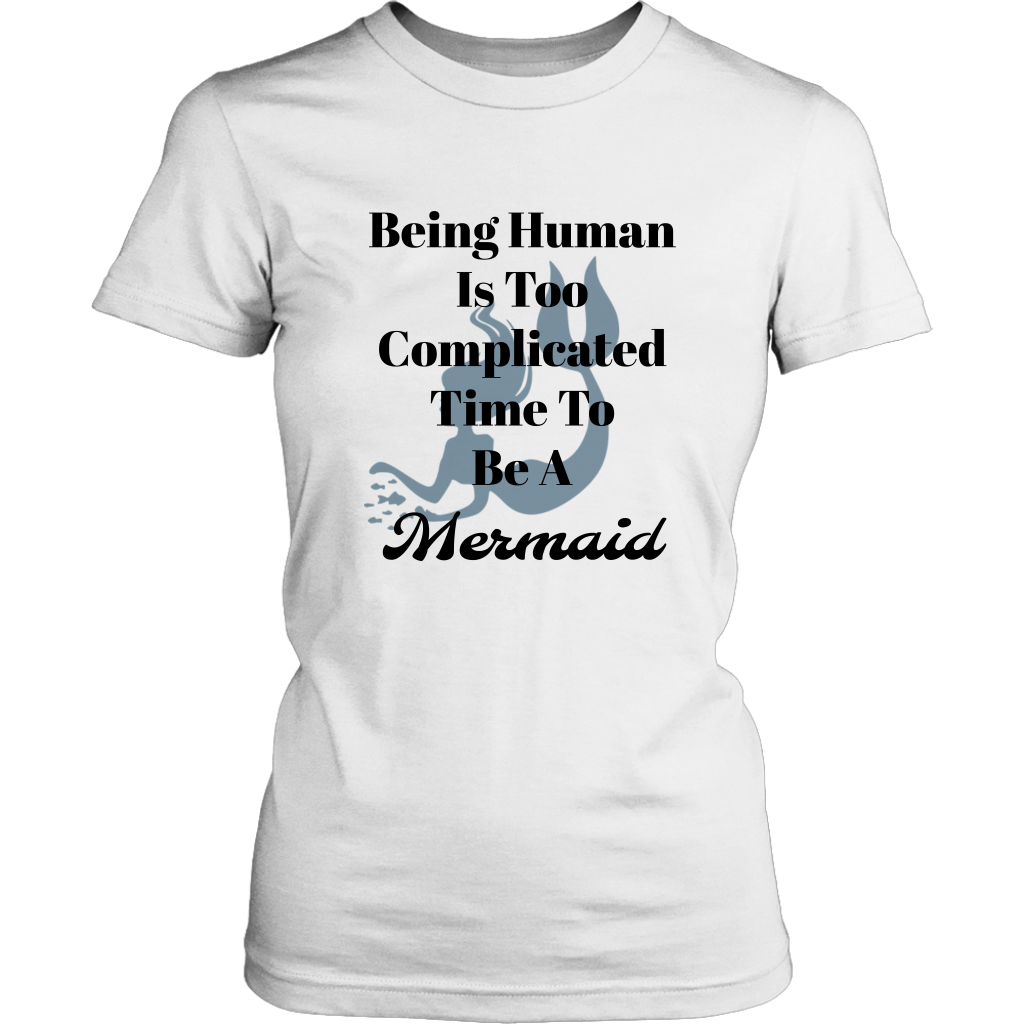 Mermaid-funny women's novelty white t-shirt.