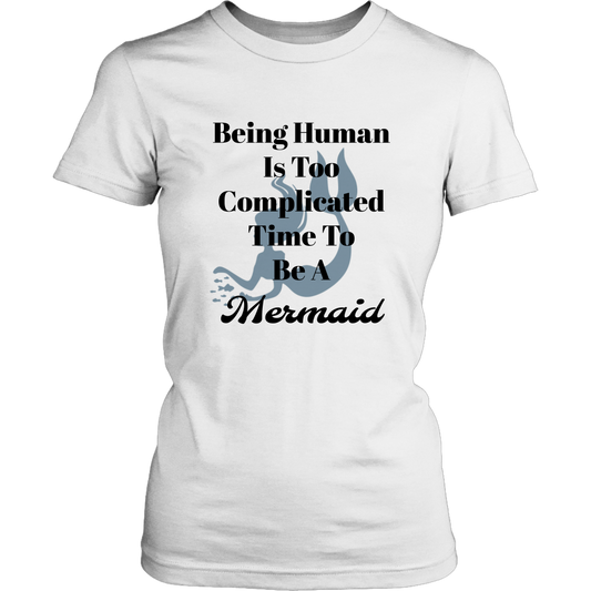 Mermaid-funny women's novelty white t-shirt.