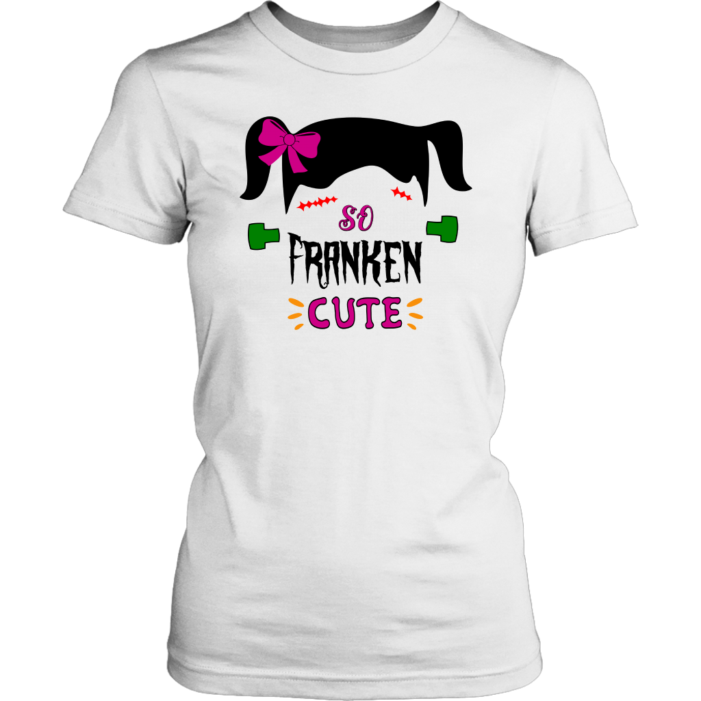 So Franken Cute Halloween Shirt For Women Funny Frankenstein Graphic Tee