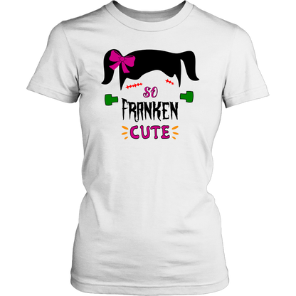 So Franken Cute Halloween Shirt For Women Funny Frankenstein Graphic Tee