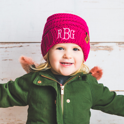 Kids Beanies, Monogram Personalized Beanie, Kids Winter Wear, Girls Boys Hat
