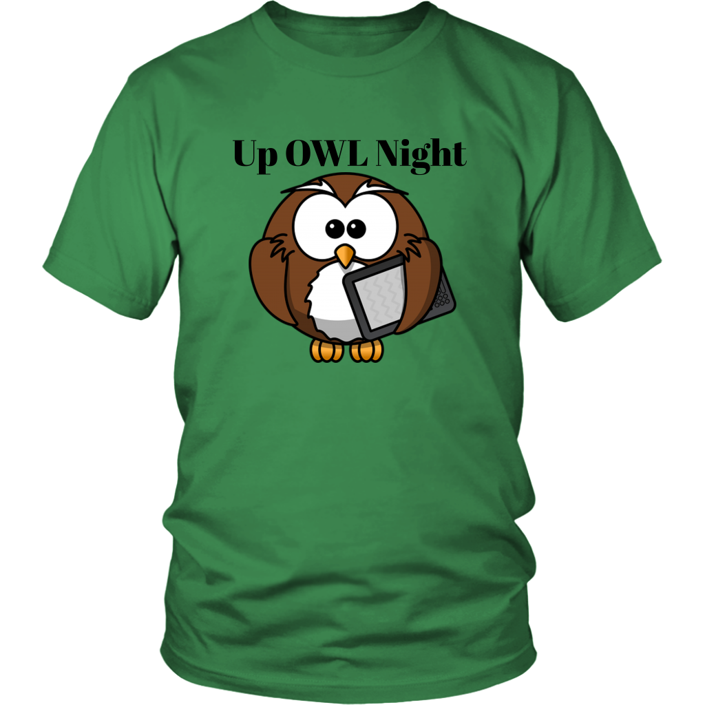 Up Owl night-funny unisex owl  cotton men women t-shirt.