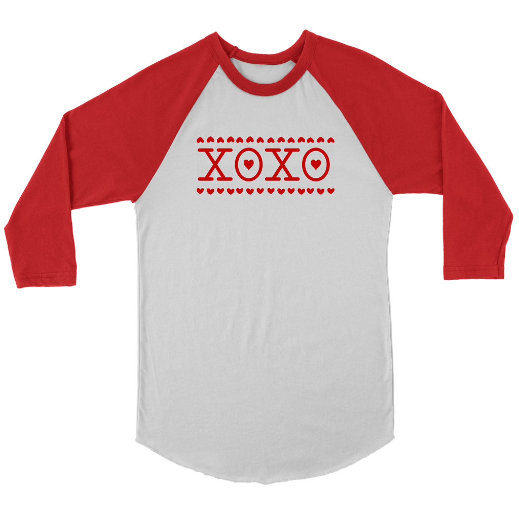 Raglan Valentine Shirt, Valentine Gift, Shirt for Women, Men, XOXO Shirt, Winter Shirt