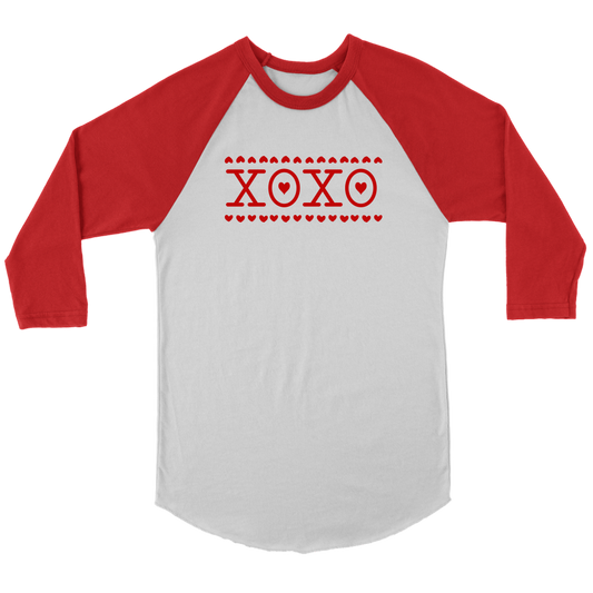 Raglan Valentine Shirt, Valentine Gift, Shirt for Women, Men, XOXO Shirt, Winter Shirt
