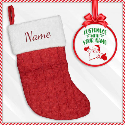 Personalize Christmas Stocking Embroidered Decoration