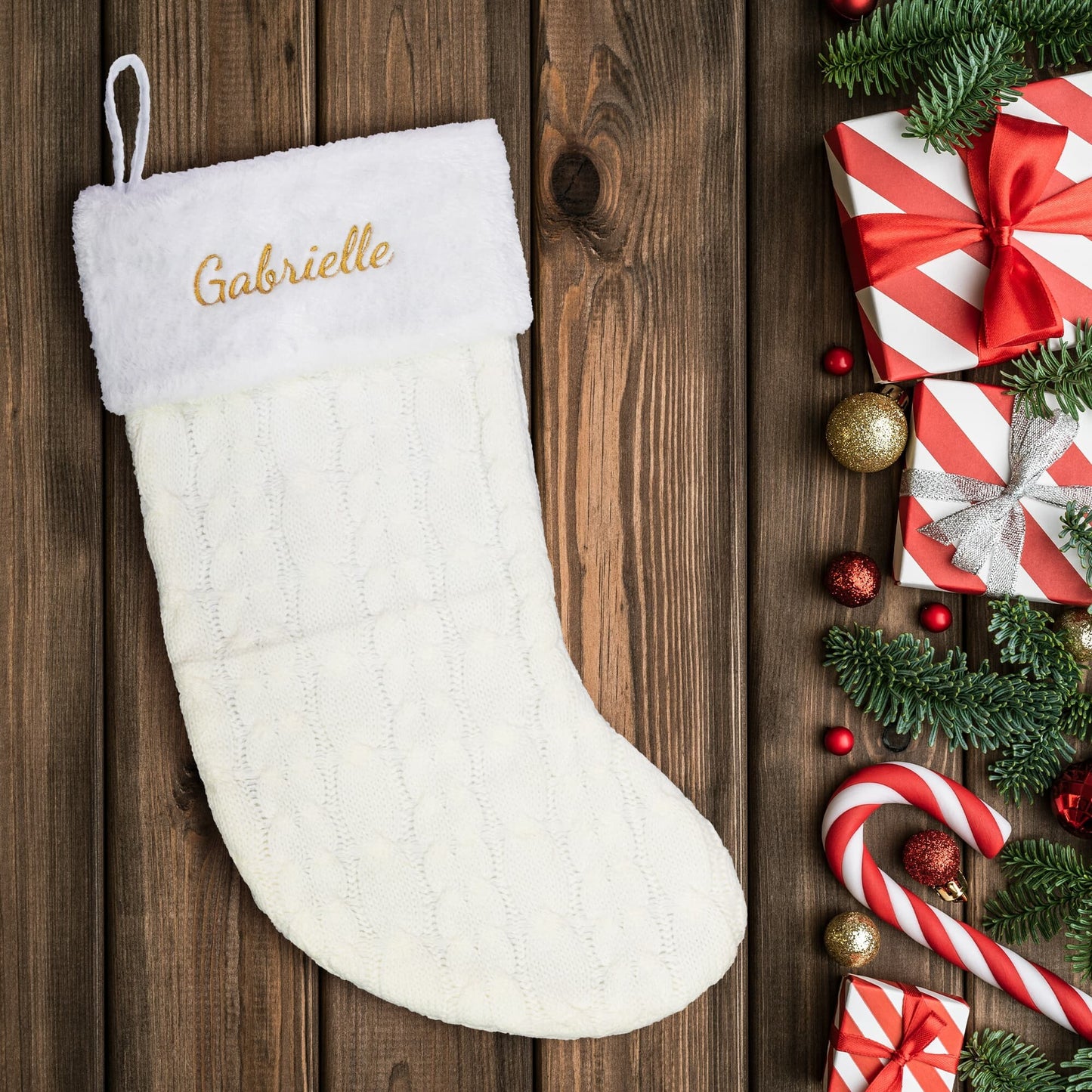 Personalize Christmas Stocking Embroidered Decoration