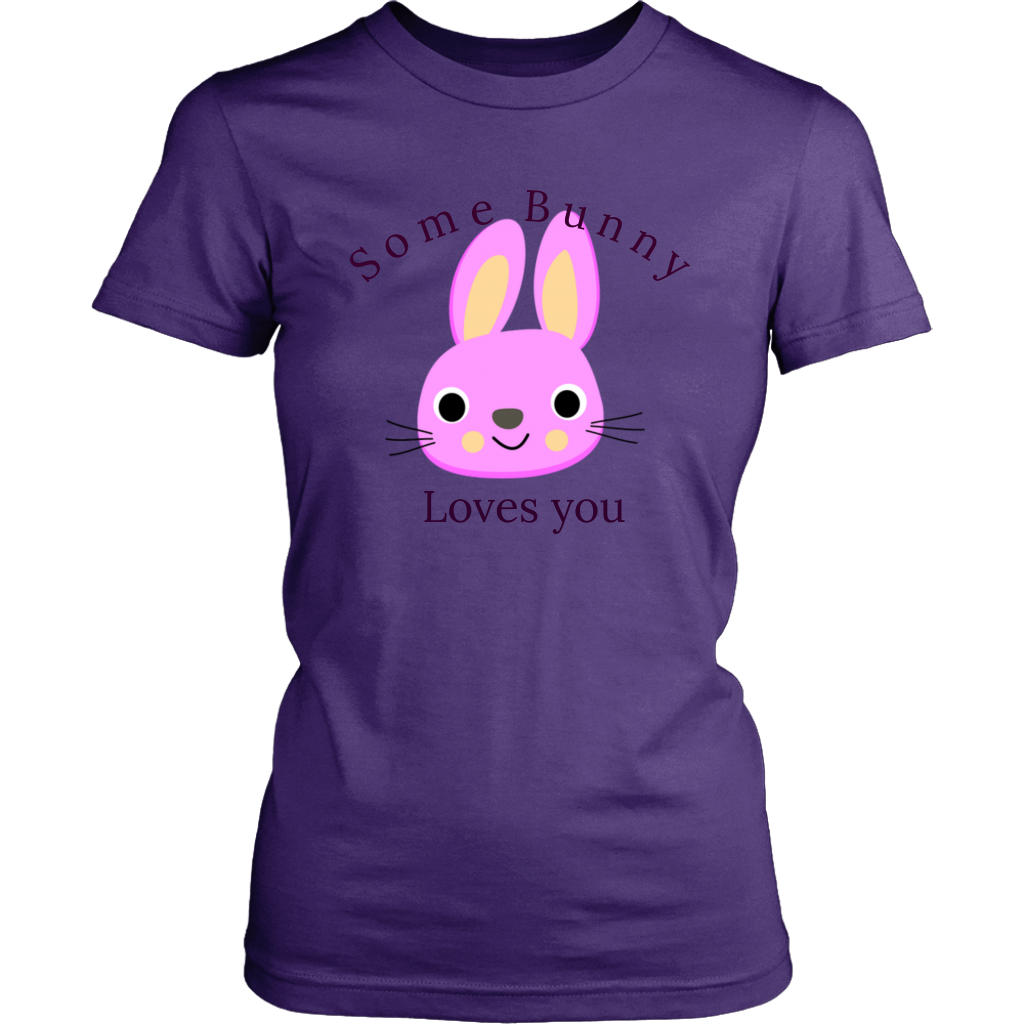 Easter   Purple  T-shirt-Some bunny loves you