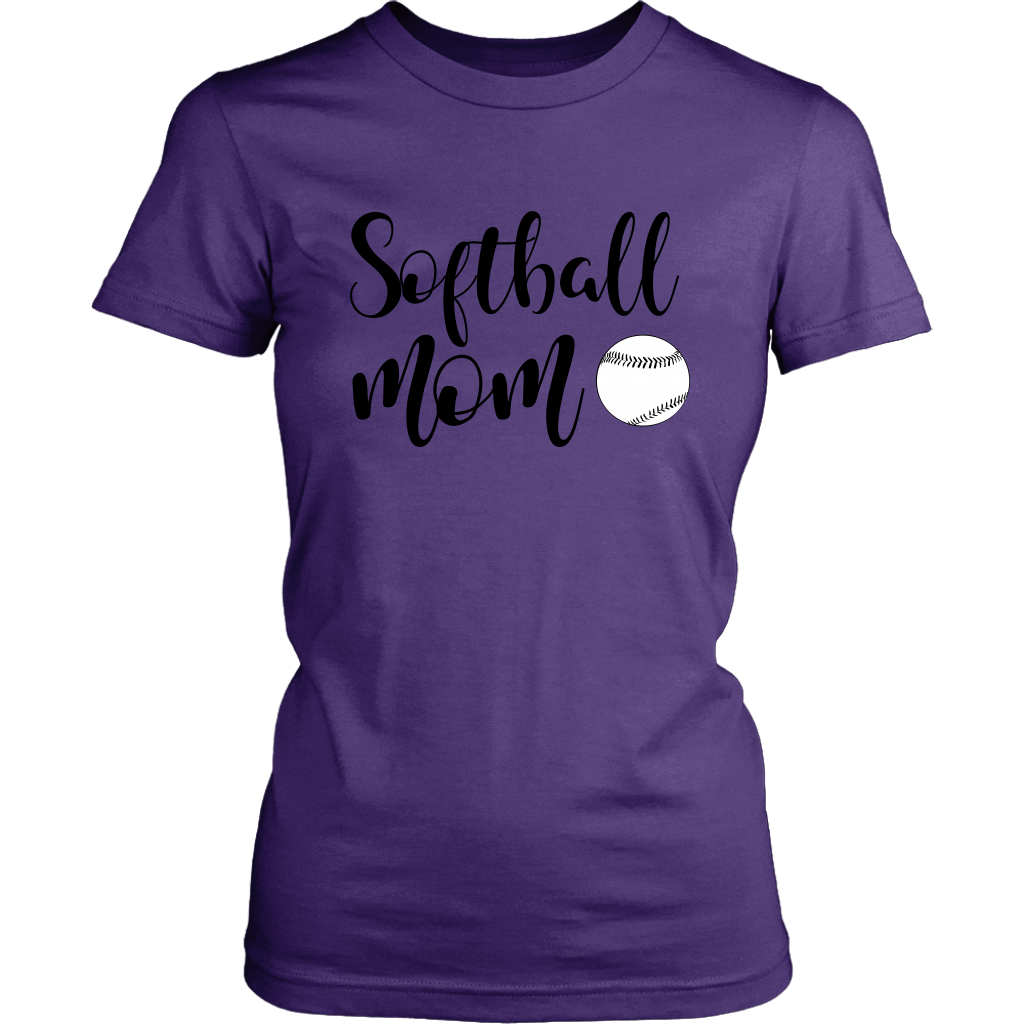 Softball mom Funny Purple -t-shirt