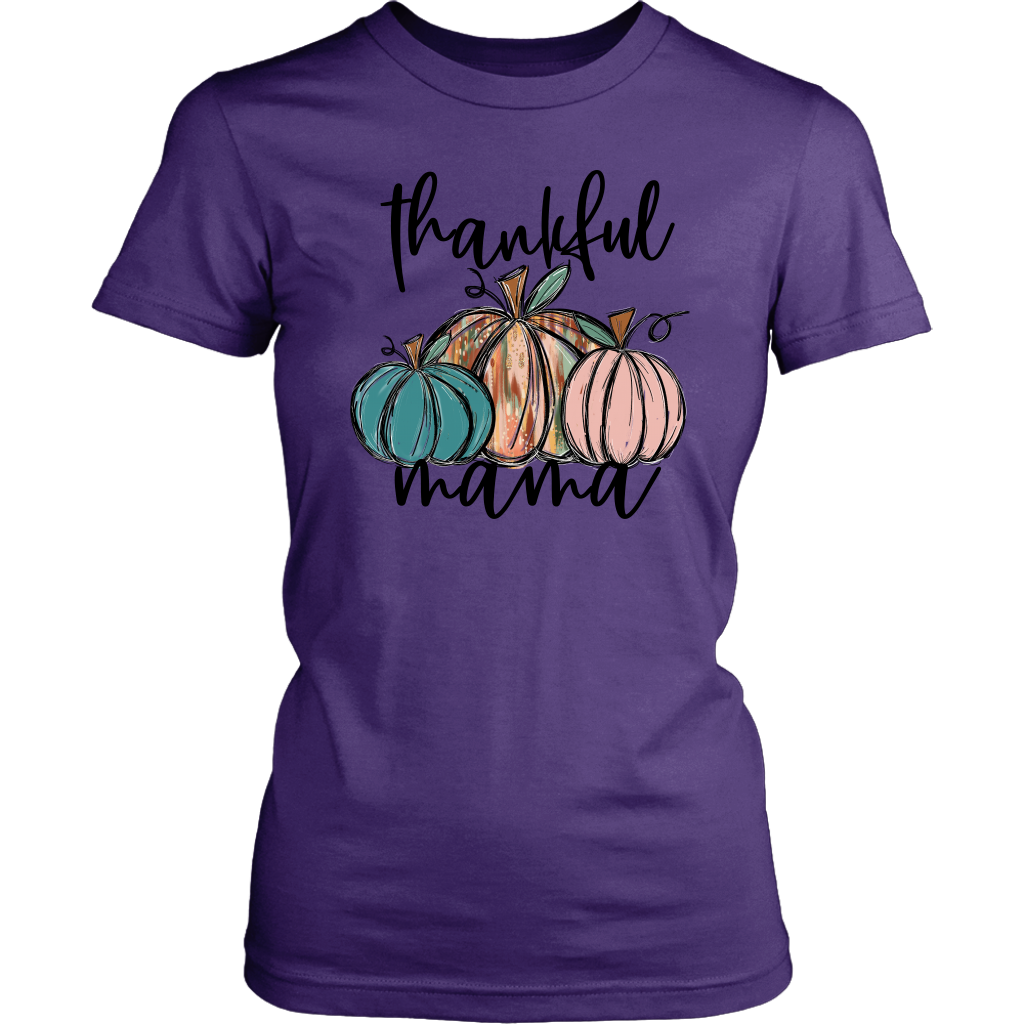 Thankful Mama Graphic Tee For Mom, Mama Shirt, Mom Gift, Fall Shirt Autumn Shirt Custom