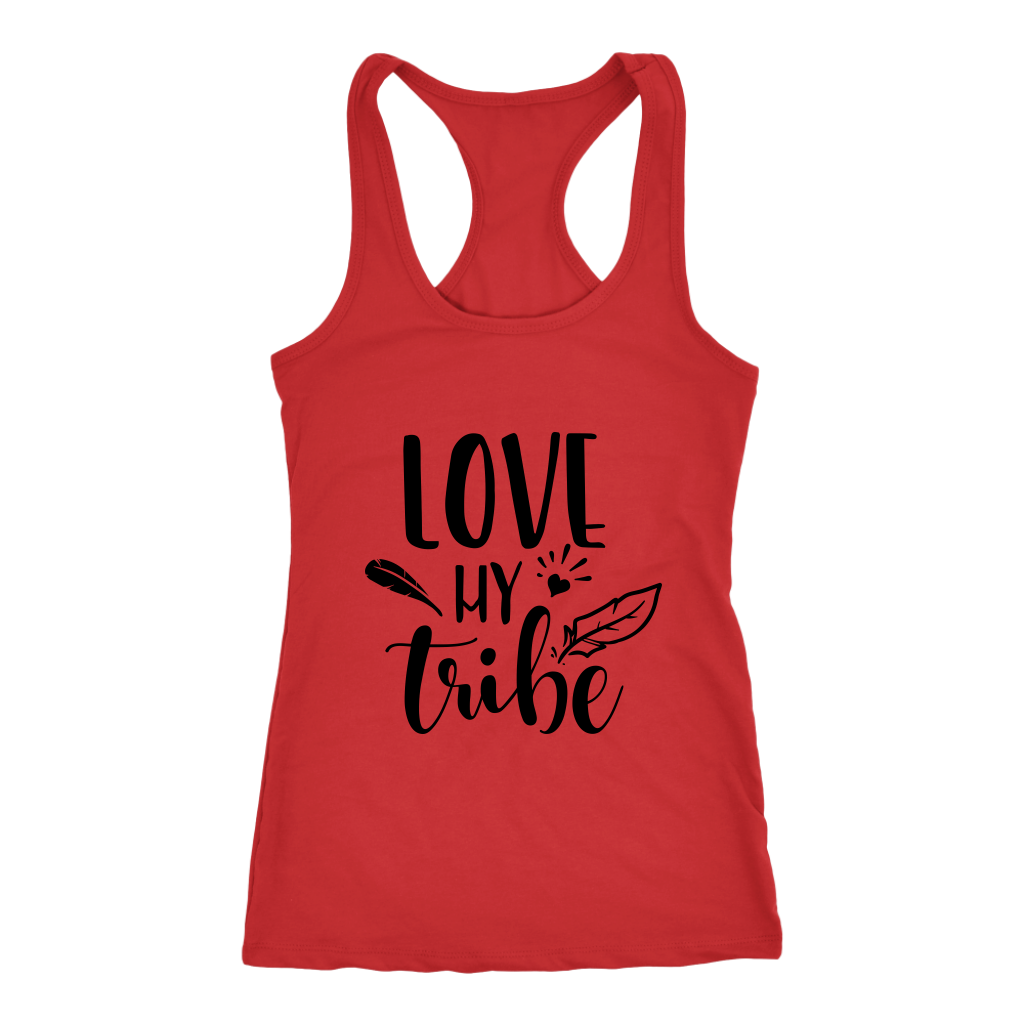 Love My Tribe unisex-shirt-dads-moms-sports-family racer back tank-summer top.