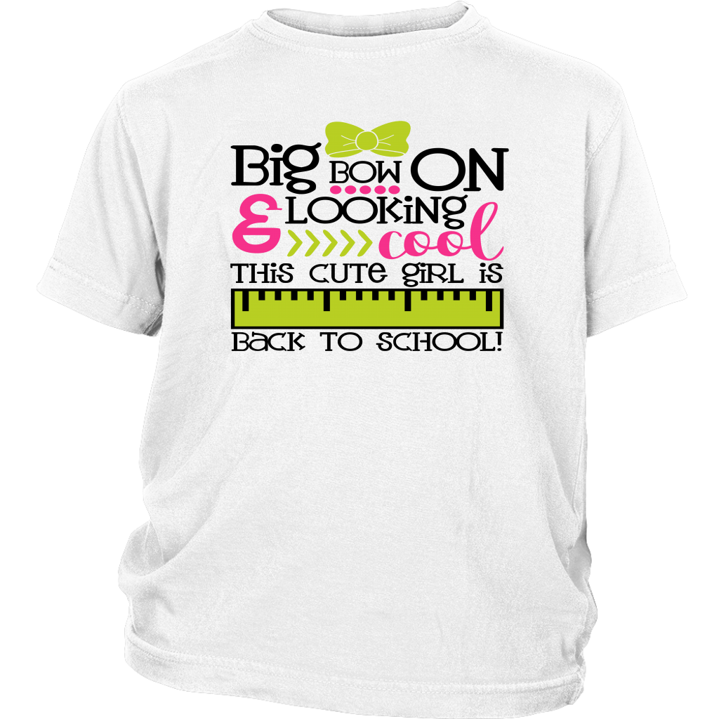 Girls back to school White  cool cotton T-shirt