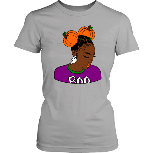Boo Halloween Pumpkin Shirt, Cute Trendy Melanin Aesthetic Holiday Shirt
