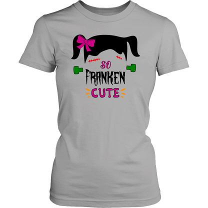So Franken Cute Halloween Shirt For Women Funny Frankenstein Graphic Tee