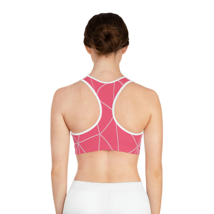 Women's Pink Sports Bra, Activewear Workout Gear Plus Size Fitness Apparel