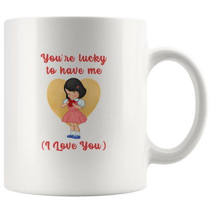 Valentine Gift for Husband Boyfriend Retro Valentine Girl Cute Love Mug For Him