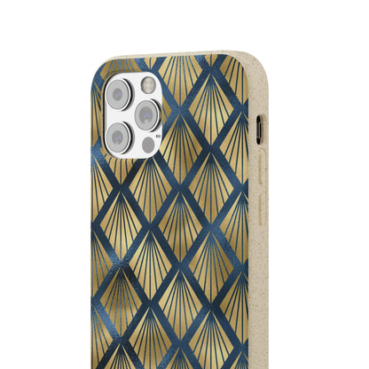 Blue and Gold Eco-Friendly Biodegradable Phone Case: Protect Your Device & the Planet"