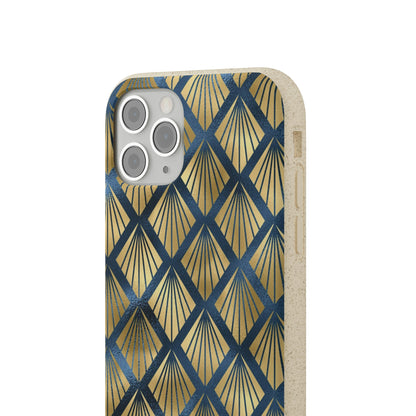 Blue and Gold Eco-Friendly Biodegradable Phone Case: Protect Your Device & the Planet"