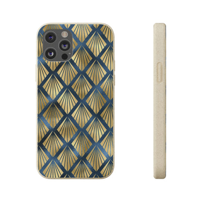 Blue and Gold Eco-Friendly Biodegradable Phone Case: Protect Your Device & the Planet"