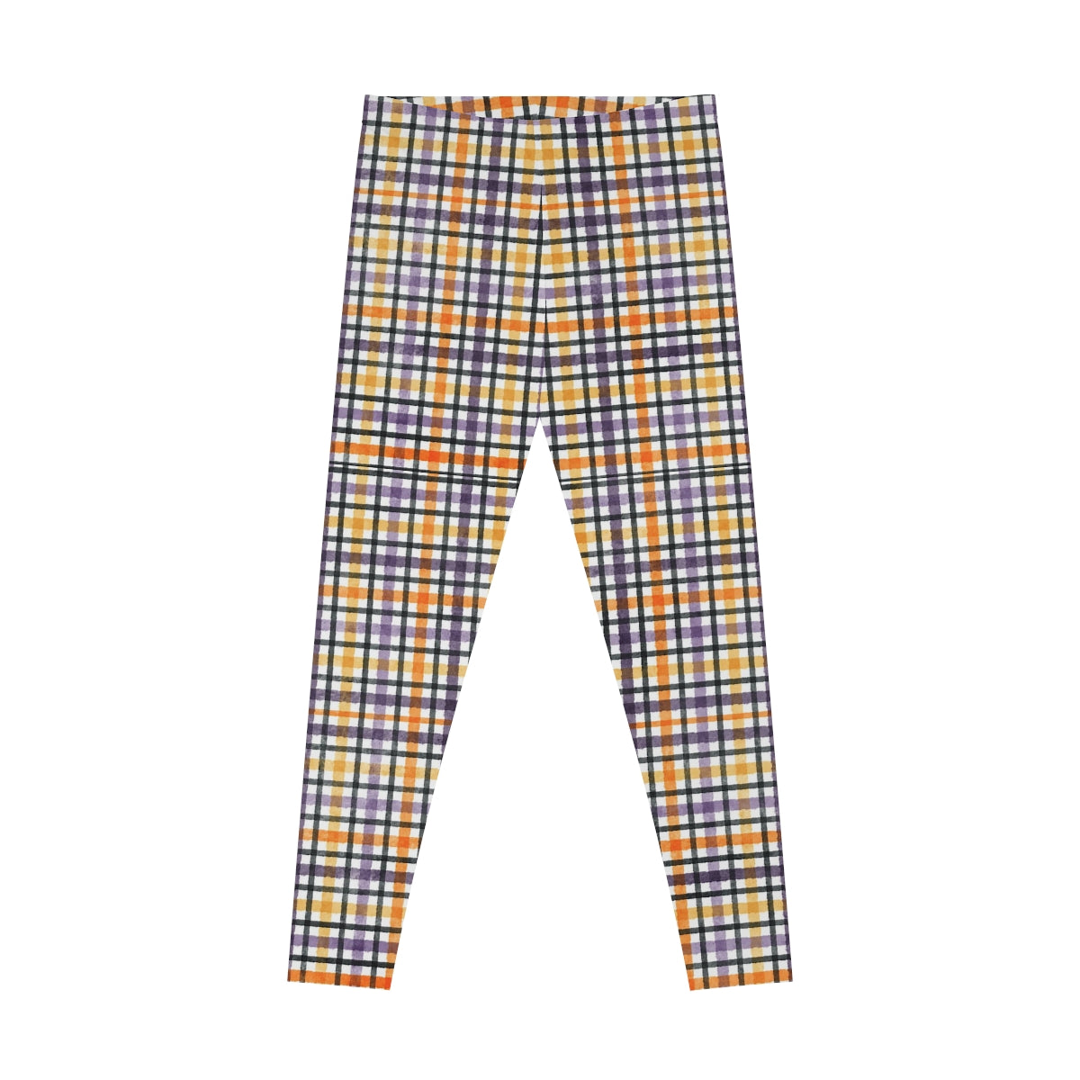 Ladies Trendy Plaid Check Stretchy Leggings Yoga Gym Streetwear