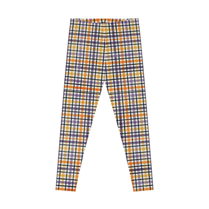 Ladies Trendy Plaid Check Stretchy Leggings Yoga Gym Streetwear