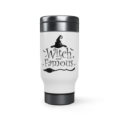 Witch Travel Mug With Handle, Halloween Witch Funny Fall Tumbler Cup,  Sublimation Stainless Steel Insulated Mug  14oz