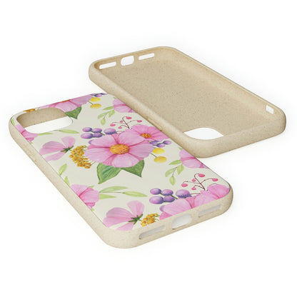 Floral Flower Tough Phone Case, Cute Cool Trendy Biodegradable Phone Case