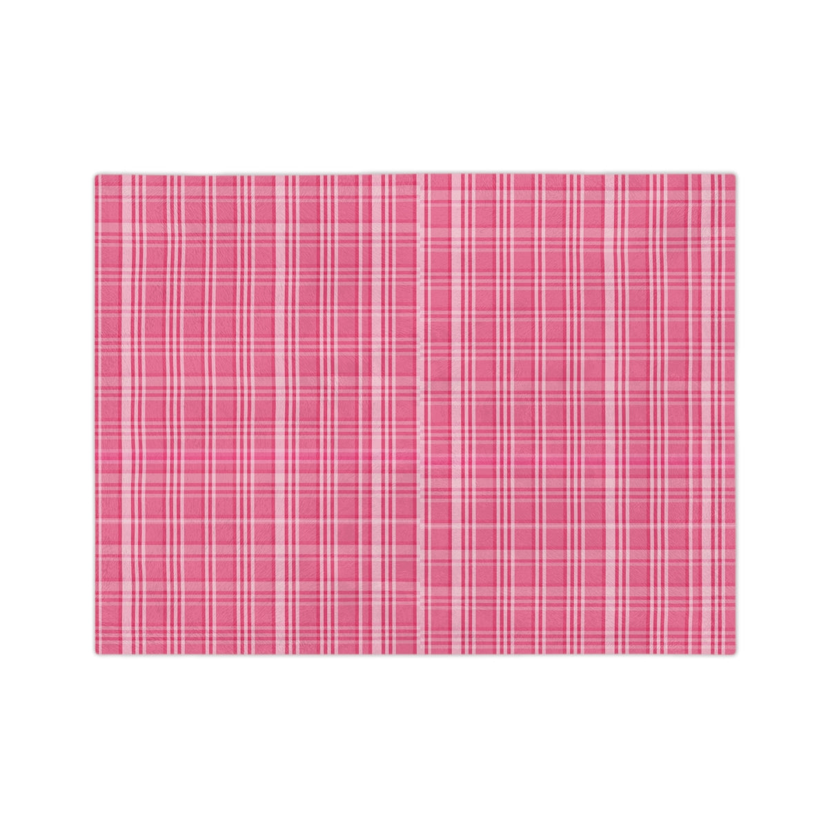 Pink Plaid Minky Throw Blanket Adult, Fleece Velveteen Blanket, Cute Plush