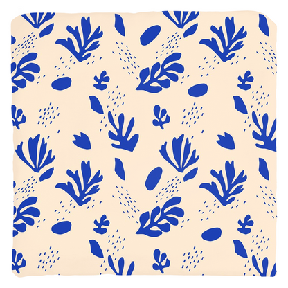 Floral Throw Pillows Matisse Art Throw Pillow Cover Cushion Blue and Creme