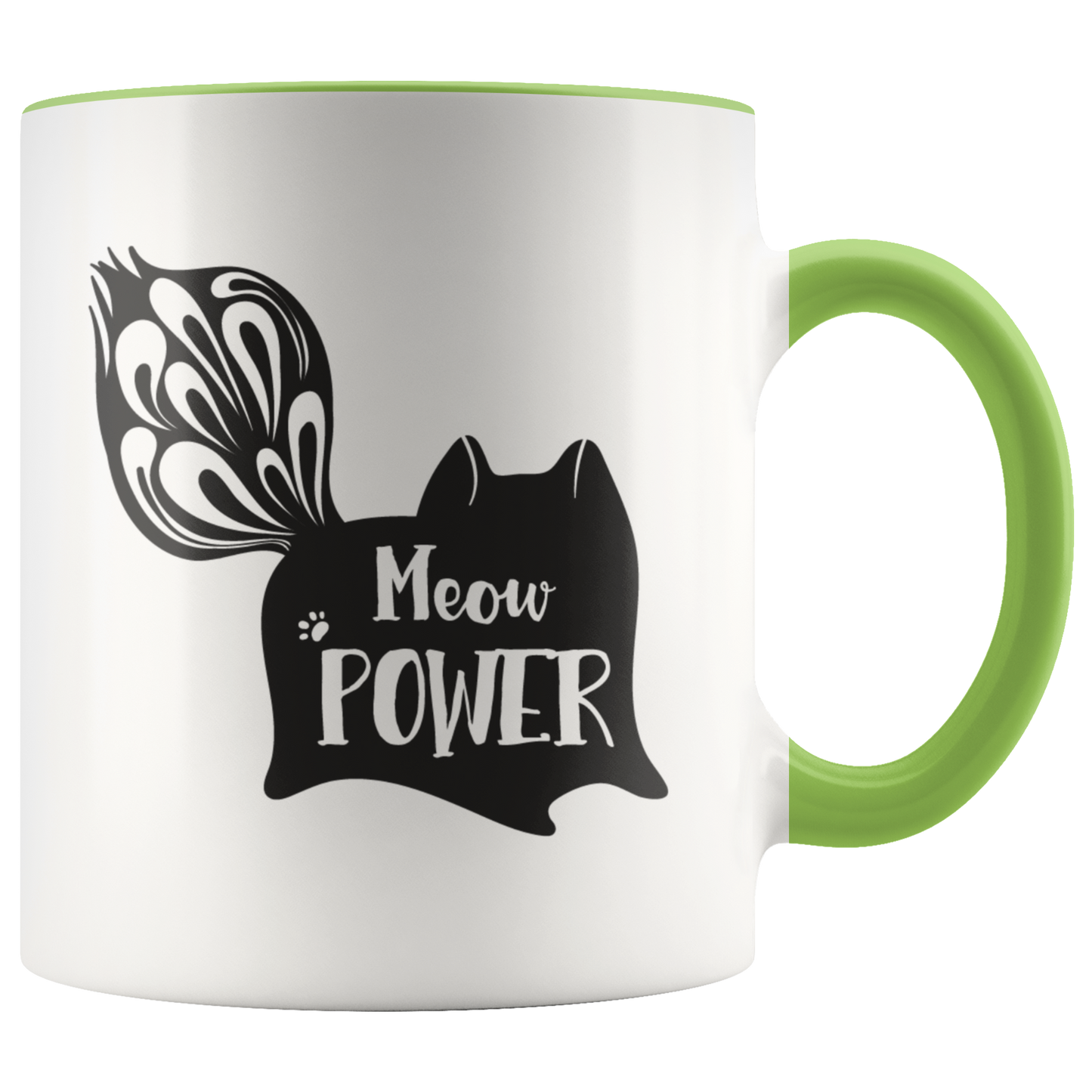 Meow Power Coffee Mug Cat Mug Gift for Cat Lady Mom or Dad Funny Custom Mug