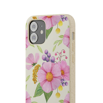 Floral Flower Tough Phone Case, Cute Cool Trendy Biodegradable Phone Case