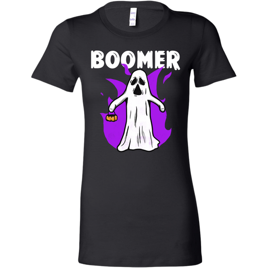 Boomer Halloween Shirt For Women Funny Gift for Friend Ghost T-Shirt Graphic Tee