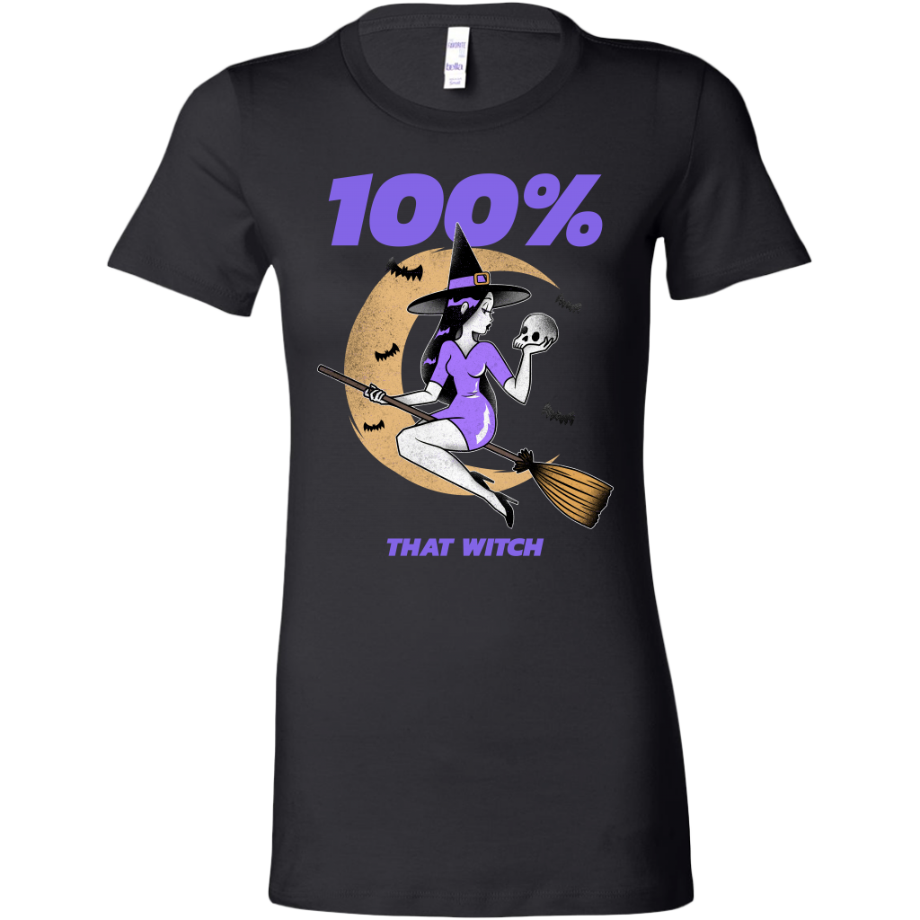 100% That Witch Halloween T-Shirt For Women Funny Witch Shirt Gift for Girlfriend