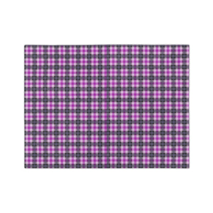 Purple Plaid Throw Blanket, Fleece Blanket, Minky Blanket Adult, Velveteen, Cute Plush Blanket