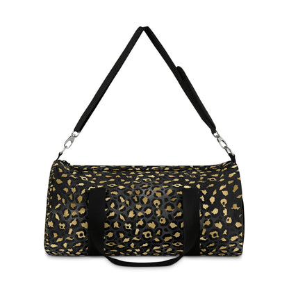 Leopard Print Duffle Bag, Weekender Duffle Bag, Carry-on Travel Overnight Canvas Duffel Bag