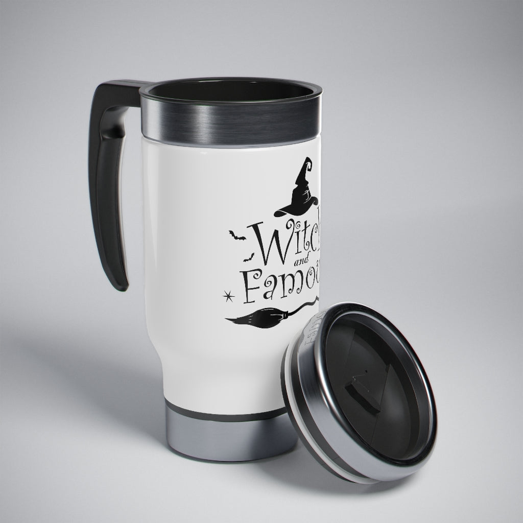 Witch Travel Mug With Handle, Halloween Witch Funny Fall Tumbler Cup,  Sublimation Stainless Steel Insulated Mug  14oz