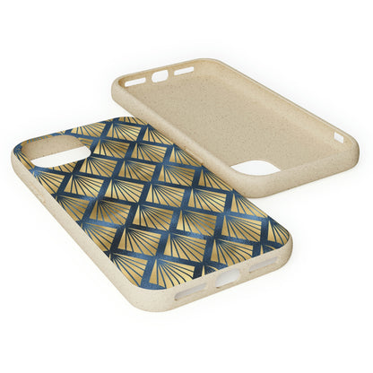 Blue and Gold Eco-Friendly Biodegradable Phone Case: Protect Your Device & the Planet"