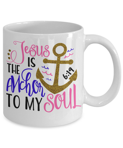 Coffee mug Jesus is the anchor tea cup gift inspirational men women mug with sayings christian