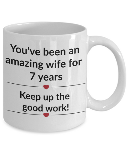 Gift for wife 7 year anniversary funny custom mug