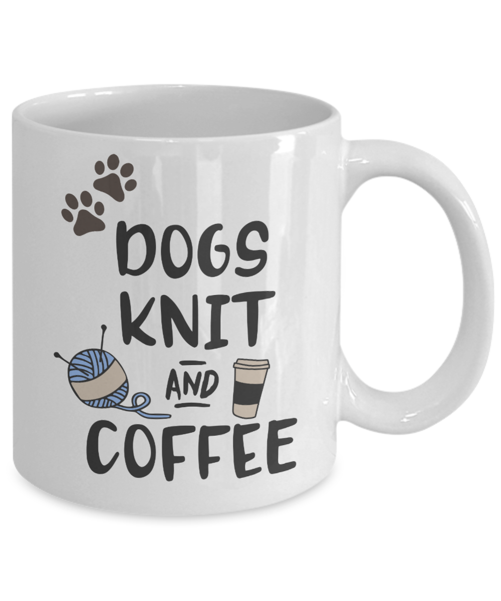 Gifts for Knitters Dog Lovers Coffee Mug