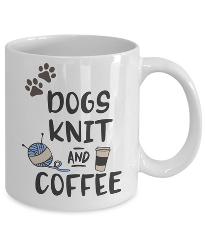Gifts for Knitters Dog Lovers Coffee Mug