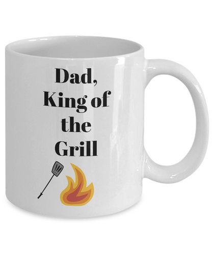 Dad king of the grill-funny-coffee mug-tea cup gift-dads-novelty-father's day-birthday-cooks