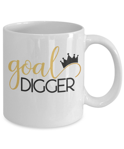 Funny Coffee Mug goal digger tea cup gifts for women motivational girl power feminist mugs