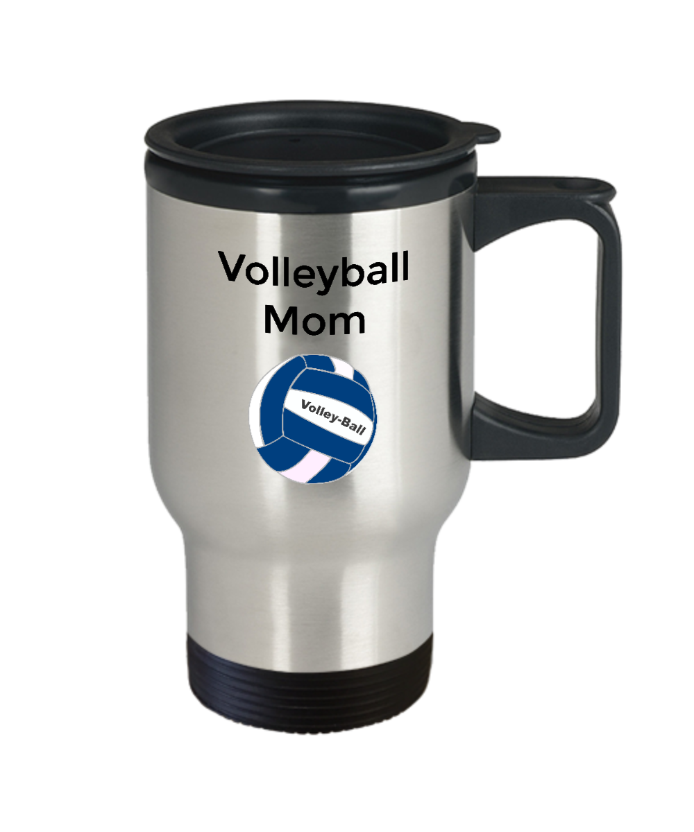 Novelty Travel Coffee Mugs/Volleyball Mom/Travel Coffee Cup/For Sports Mom Fans