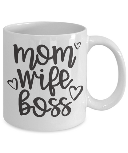Mom wife boss-funny-novelty-coffee mug-tea cup-gift-mother's day-birthday-statement-wife