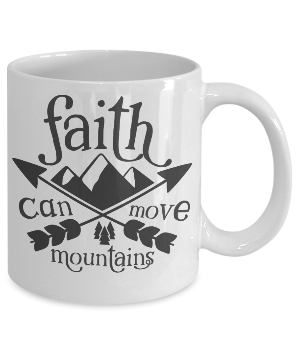 Coffee mug faith can move mountains tea cup gift inspirational mugs with sayings women men