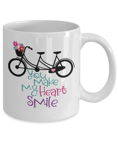 You Make My Heart Smile Coffee Mug Valentine Day Gift Mug