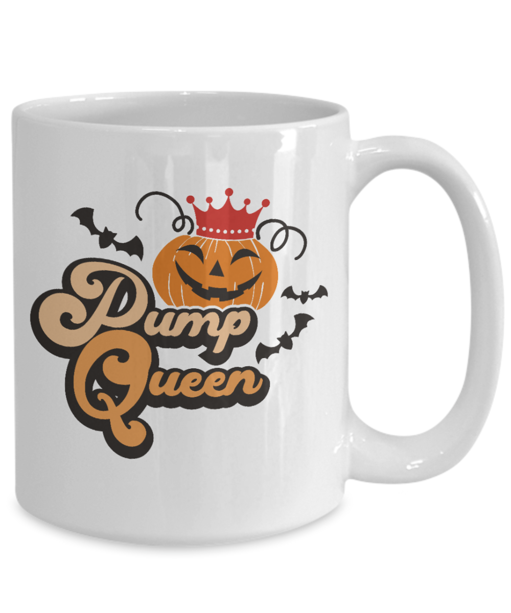 Pump Queen Halloween Pumpkin Mug Gift Funny Couples Coffee Cup